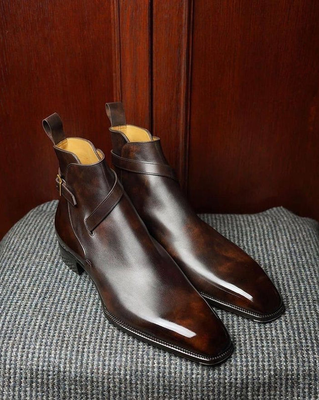 Handmade men leather Antique Brown Jodhpur boots