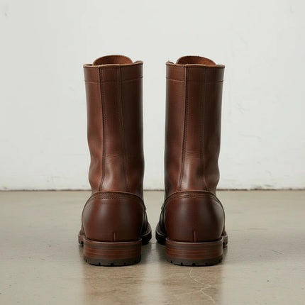 Handmade Men Brown Leather High Ankle Rider Boots, Lace up Cowboy Boots