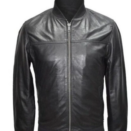 Handmade Men Black Biker/Racer Leather Jacket, Moto Style Jacket For Men