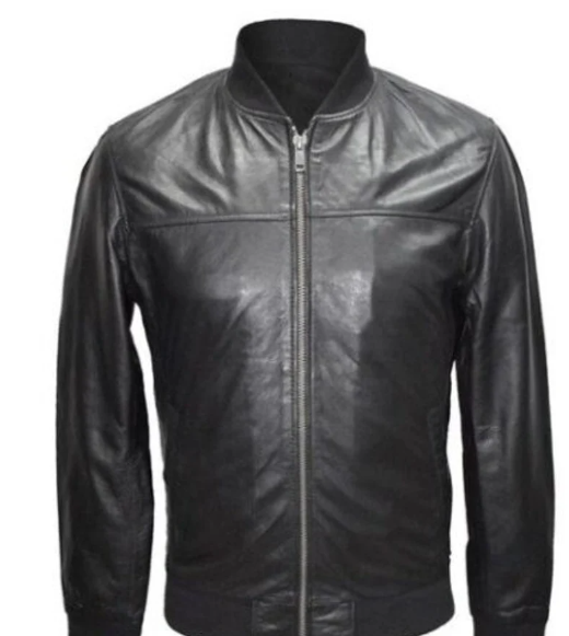 Handmade Men Black Biker/Racer Leather Jacket, Moto Style Jacket For Men