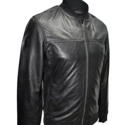 Handmade Men Black Biker/Racer Leather Jacket, Moto Style Jacket For Men