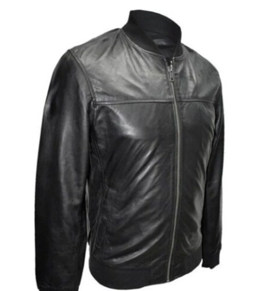 Handmade Men Black Biker/Racer Leather Jacket, Moto Style Jacket For Men