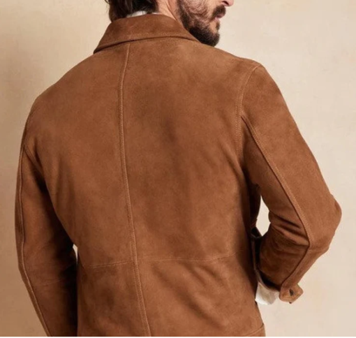 Handmade Men’s Brown Suede Jacket, Biker jacket with Multi Pocket Jacket For Men