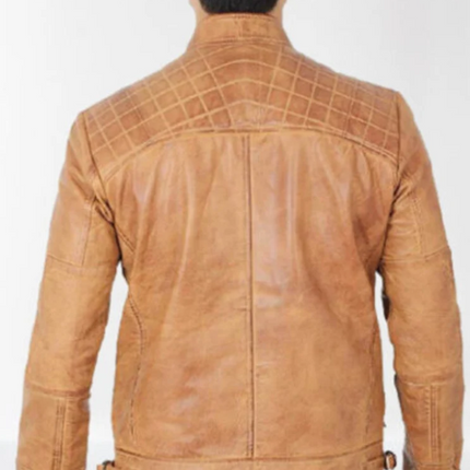 Men’s Handmade Tan Leather Fashion Jackets, Biker/Racer Jacket For Men