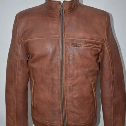 New Handmade Men’s Leather Jacket Brown Motorcycle Jacket for men