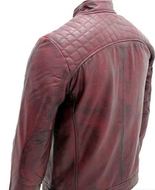 Handmade Men Maroon Biker Jacket, Moto Fashion Jacket For Men