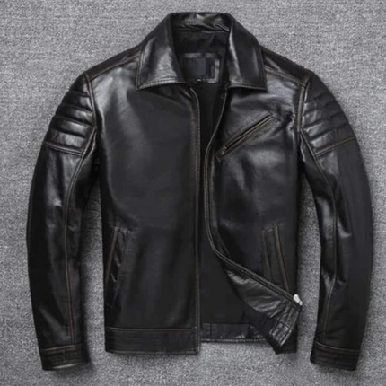 Handmade Men Black Fashion Winter Jacket, Real Leather Jacket For Men