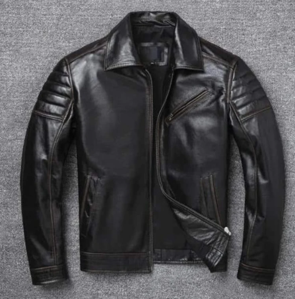 Handmade Men Black Fashion Winter Jacket, Real Leather Jacket For Men