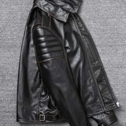 Handmade Men Black Fashion Winter Jacket, Real Leather Jacket For Men