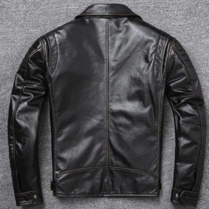 Handmade Men Black Fashion Winter Jacket, Real Leather Jacket For Men
