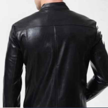 Handmade Men Black Fashion Leather Biker Jacket in Black, Leather Clothing Jacket For Men