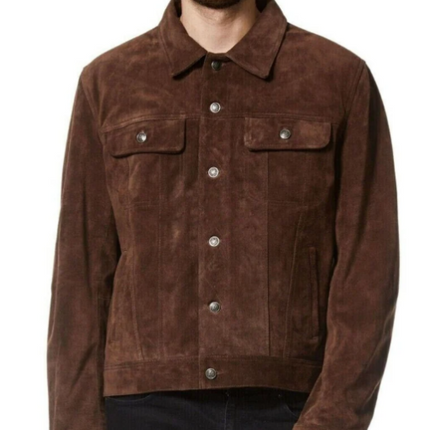 Handmade Men Suede Leather Jacket, Trucker jacket, Men Multi Pocket jacket for Men