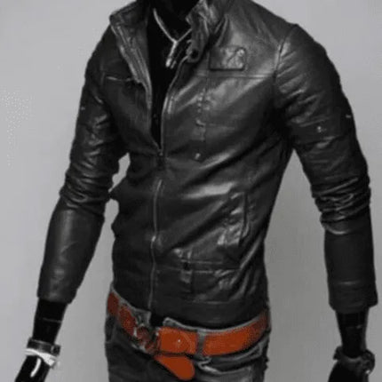 Handmade Men Black Color Leather Motorcycle Jacket For Men