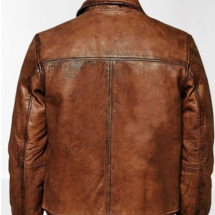 Handmade Men Shaded Brown Leather Fashion Jacket For Men
