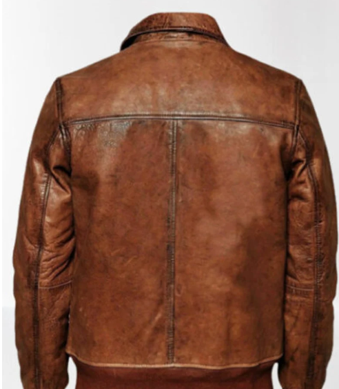 Handmade Men Shaded Brown Leather Fashion Jacket For Men
