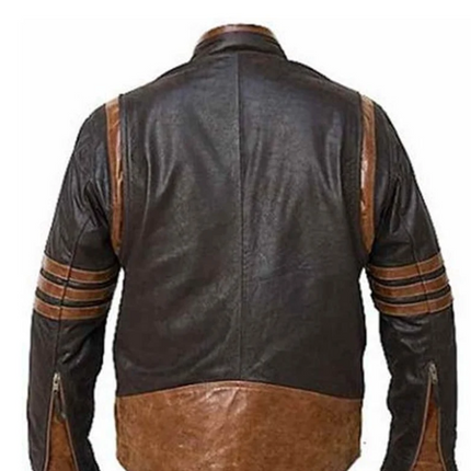 Handmade Men Brown Leather Jacket, Wolverine Leather Jacket for men