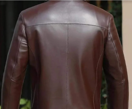 Handmade Men Brown Leather Biker Jacket , Men Leather Formal Jacket For Men