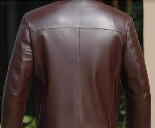 Handmade Men Brown Leather Biker Jacket , Men Leather Formal Jacket For Men