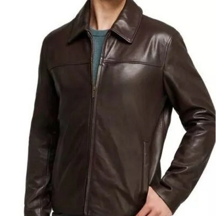 Handmade Men Brown Leather Biker Jackets, Real Leather Jackets For Men