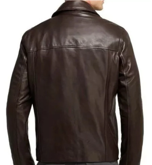 Handmade Men Brown Leather Biker Jackets, Real Leather Jackets For Men
