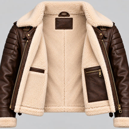 Handmade Men Brown Leather Fur Jacket, Biker Jacket, Men Fashion Outfit