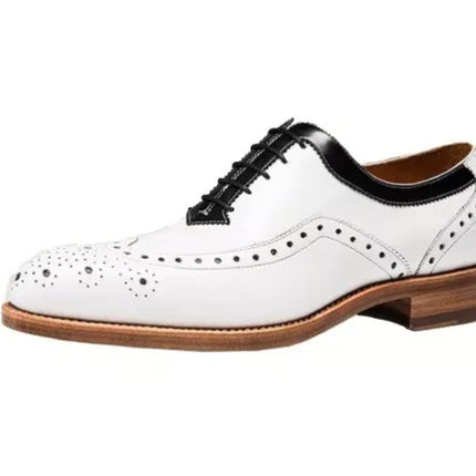 New Men’s Two Tone Wing Tip Brogue Lace Up Handmade Dress Shoes, Real Leather Shoes