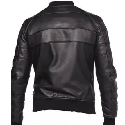 Handmade Men Black Leather Biker Jacket, Men’s Sports Leather Jacket