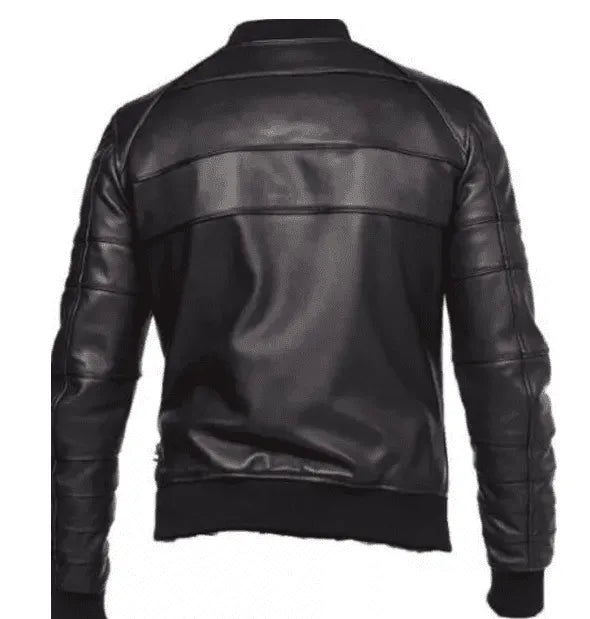 Handmade Men Black Leather Biker Jacket, Men’s Sports Leather Jacket