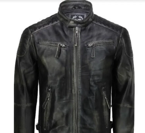 Men’s Handmade Black Biker Leather Jacket, Moto Fashion Leather Jacket For Men