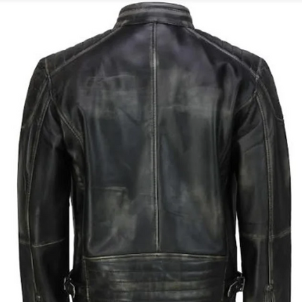Men’s Handmade Black Biker Leather Jacket, Moto Fashion Leather Jacket For Men