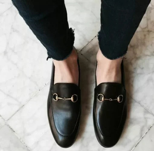 Stylish Men Black Leather Formal Moccasin Shoes, Dress Slip Ons Shoes for Men