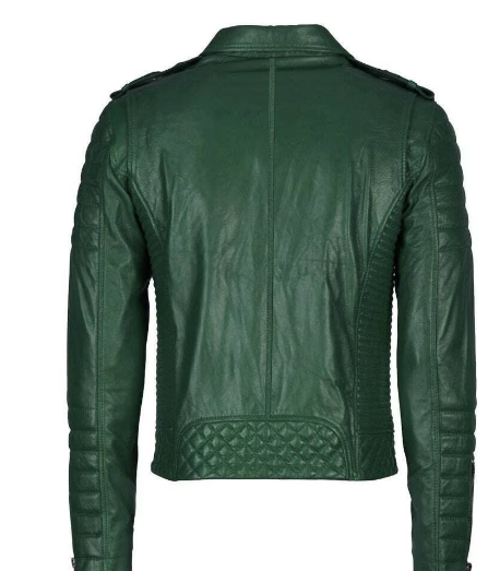 Handmade New Men’s Green Leather Jacket Moto Biker Jacket For Men