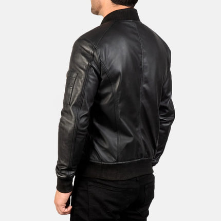 Handmade men’s black leather jacket, moto Biker Style jacket for men