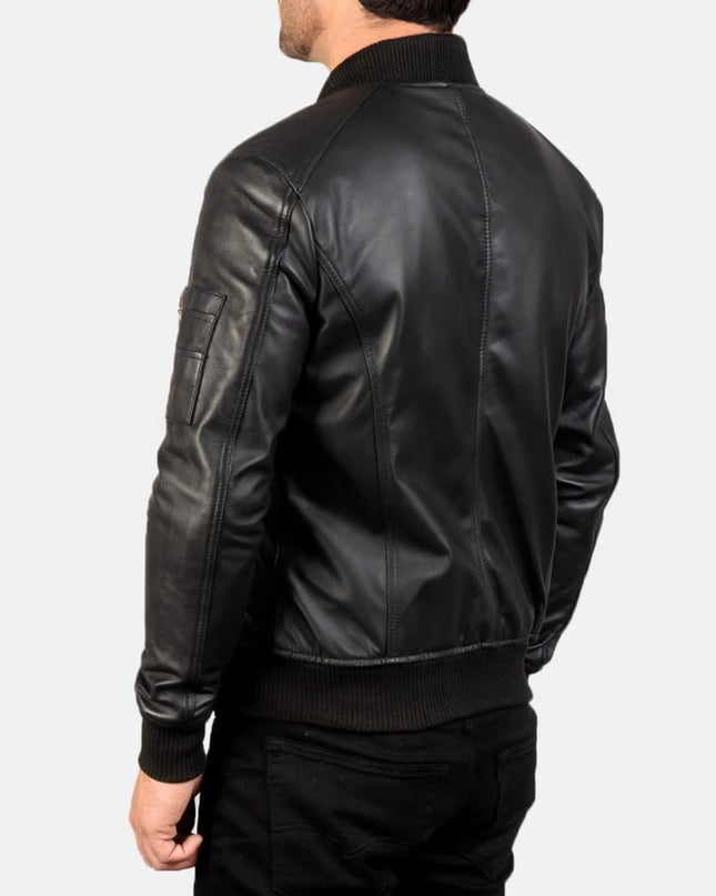 Handmade men’s black leather jacket, moto Biker Style jacket for men