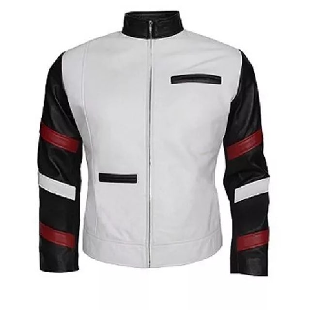 Men Multicolor Leather Slimfit Biker Jacket, Motorcycle Racers Club Jacket