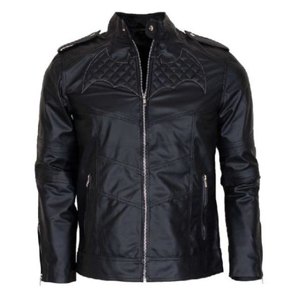 Men Black Leather Batman Jacket, Leather Slim fit Movie Jackets