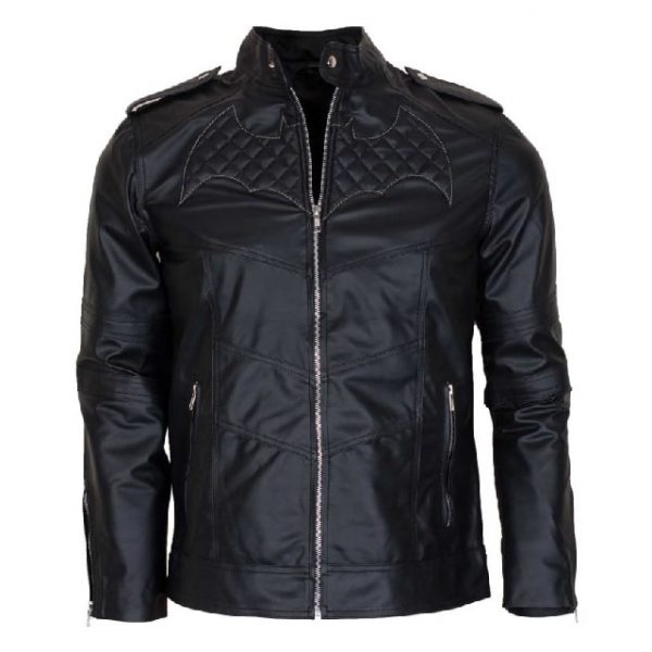 Men Black Leather Batman Jacket, Leather Slim fit Movie Jackets