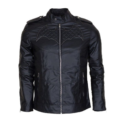 Men Black Leather Batman Jacket, Leather Slim fit Movie Jackets
