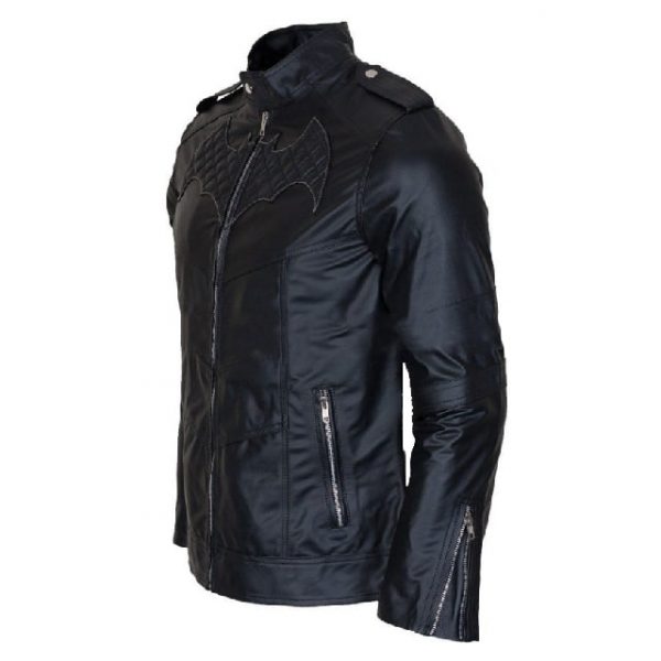 Men Black Leather Batman Jacket, Leather Slim fit Movie Jackets