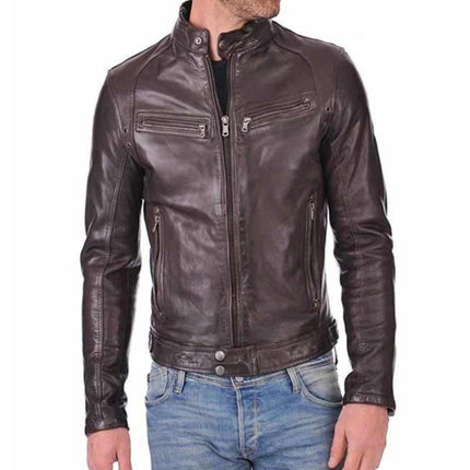 Men Ox Blood Red Leather Studded Biker Fashion Jacket,Moto Jackets