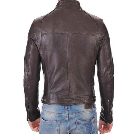 Men Ox Blood Red Leather Studded Biker Fashion Jacket,Moto Jackets