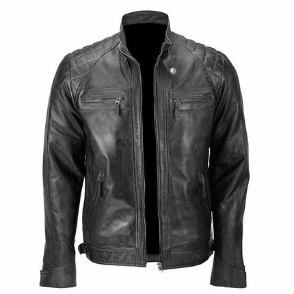 Men Black Leather Fashion Jacket, Biker Jackets, Moto Riding Racer Jackets