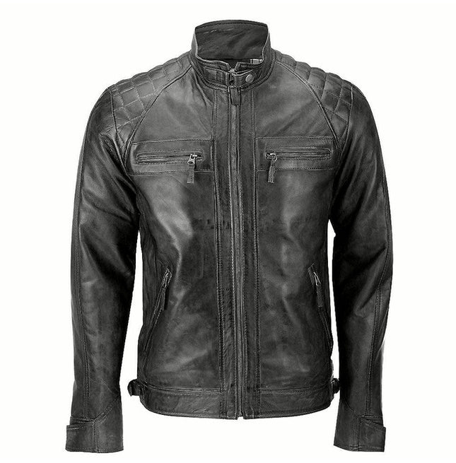 Men Black Leather Fashion Jacket, Biker Jackets, Moto Riding Racer Jackets