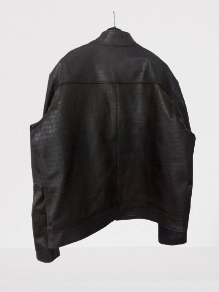 Men Alligator Textured Leather Biker Jacket, Textured Leather Fashion Leather Jackets