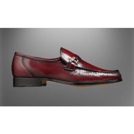 Handmade Men Burgundy Leather Moccasin Shoes, Men Burgundy Loafer Shoes