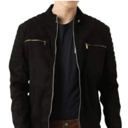 New Men Handmade Genuine Suede Biker Jackets with Front Zip Closure Jacket For Men