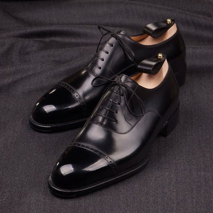 Men Black Leather Handmade Formal Dress Shoes, Oxford Shoes, Business Shoes