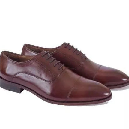 Handmade Men Brown Leather Formal Dress Shoes, Business Office Shoes