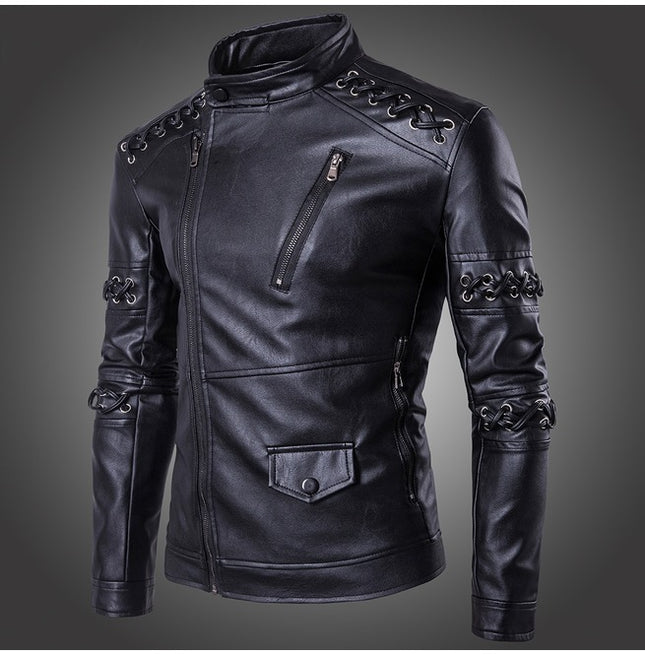 Handmade Men’s Black Leather Motorcycle Jacket, Fashionable street wear jackets