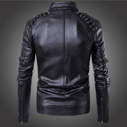 Handmade Men’s Black Leather Motorcycle Jacket, Fashionable street wear jackets